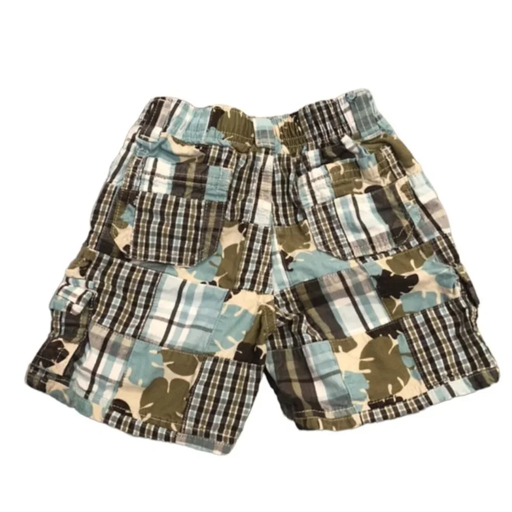 Gymboree 12-18m Madras Plaid Leaf Print Shorts